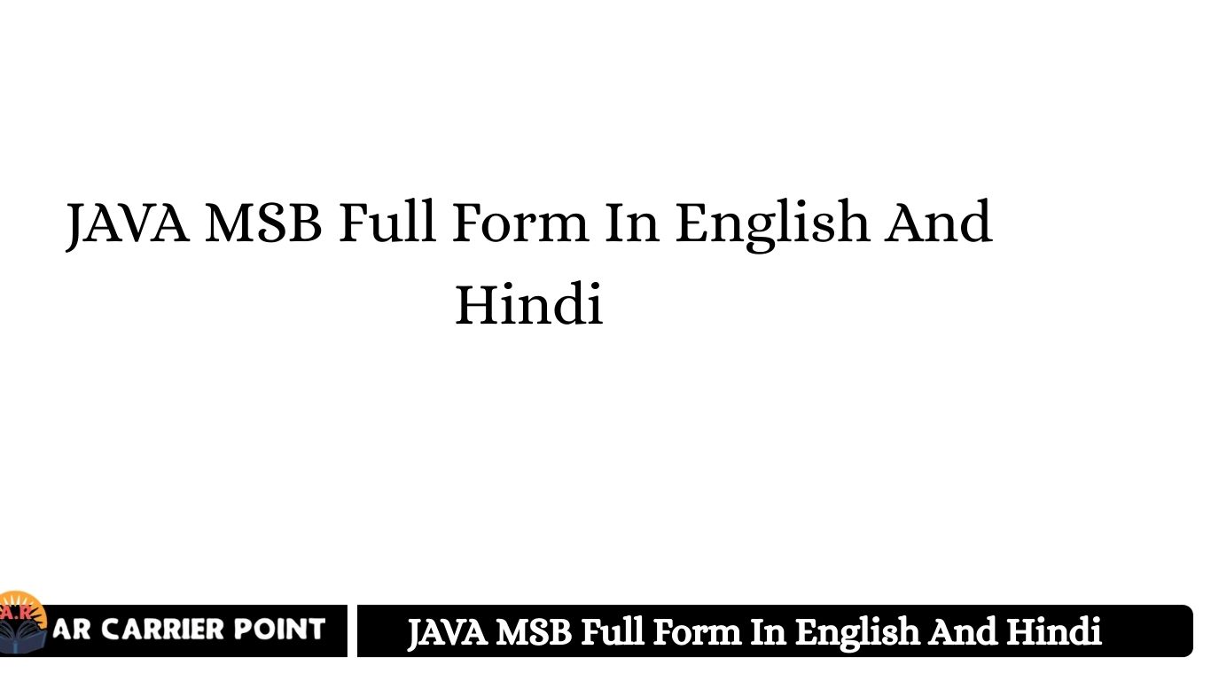 JAVA MSB